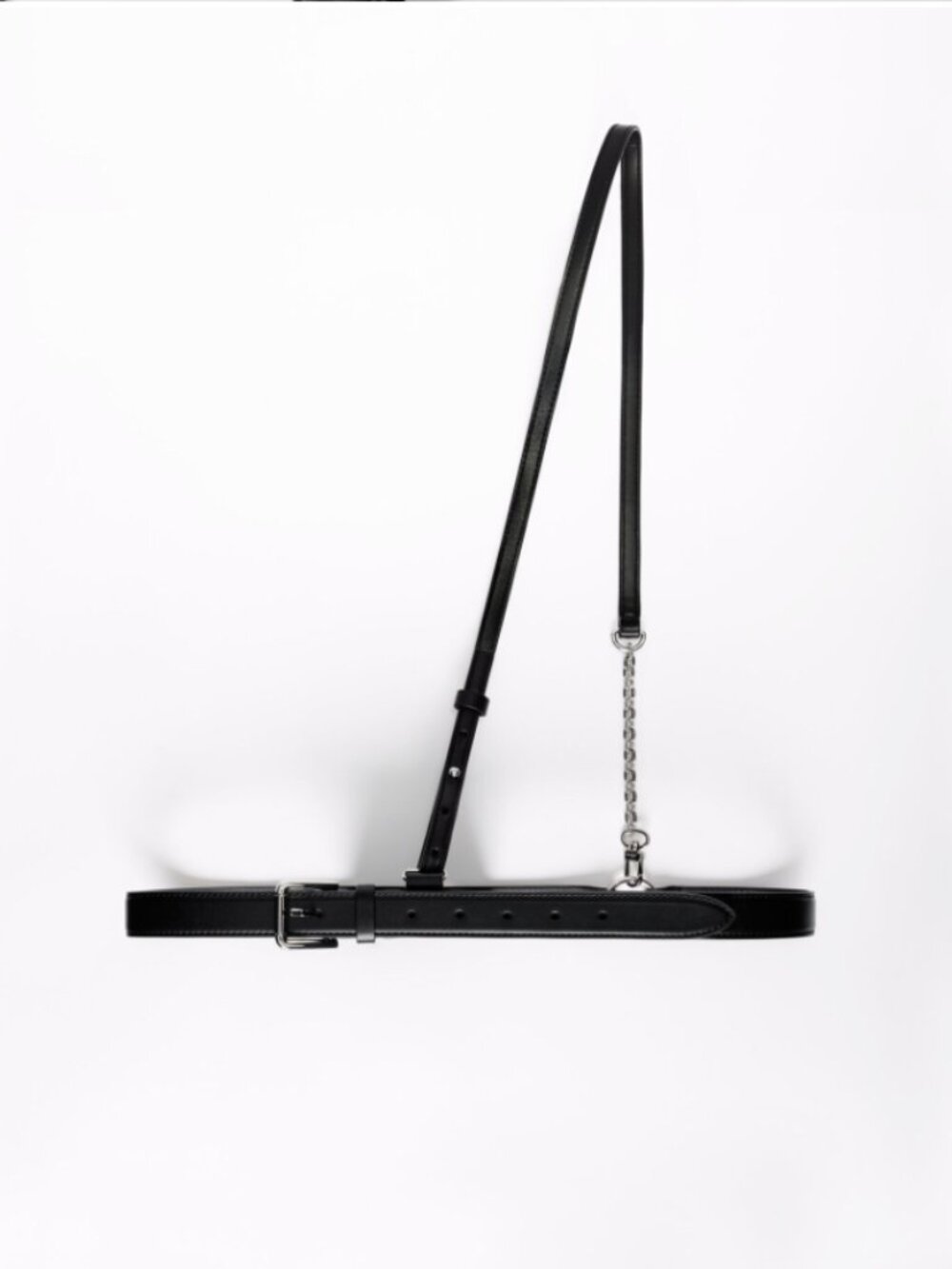Maje  Leather belt with strap